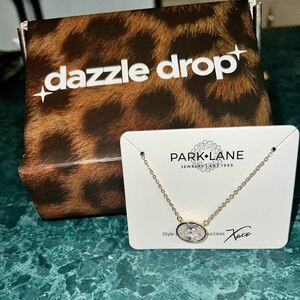 Park Lane Gold Necklace with Dazzling Clear Stone